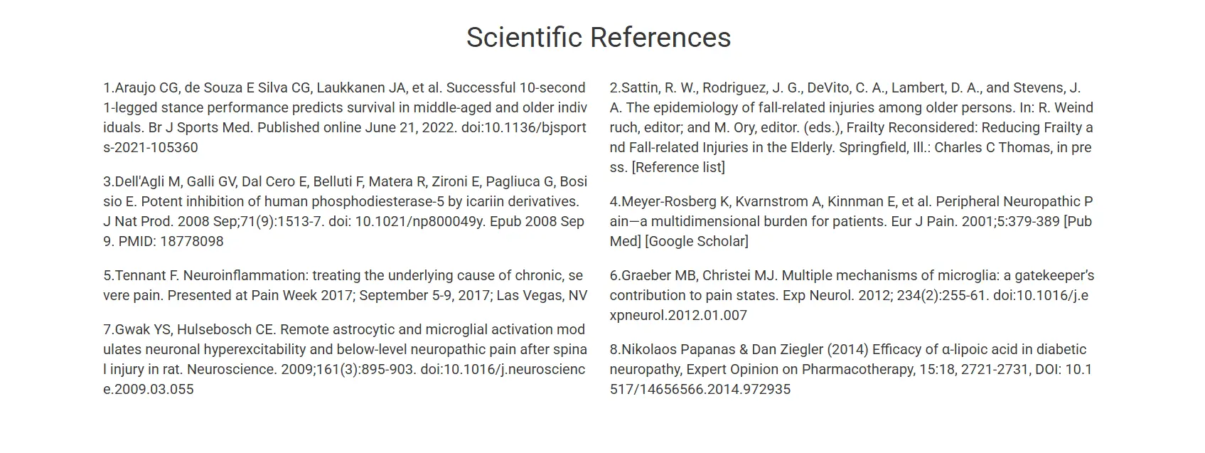 NerveCalm® Scientific references